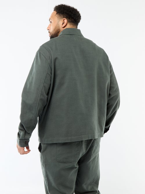 Veste zippée avec col chemise - Kiabi