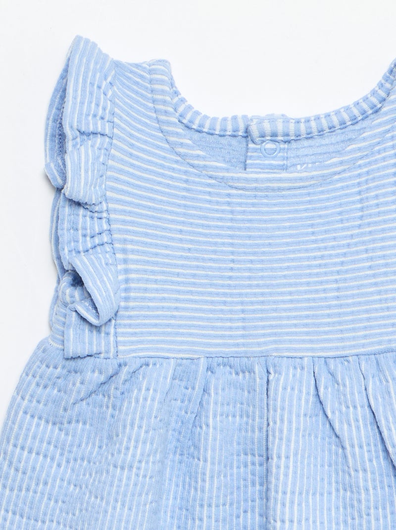 Vestito a maniche corte in maglia a costine Blu - Kiabi