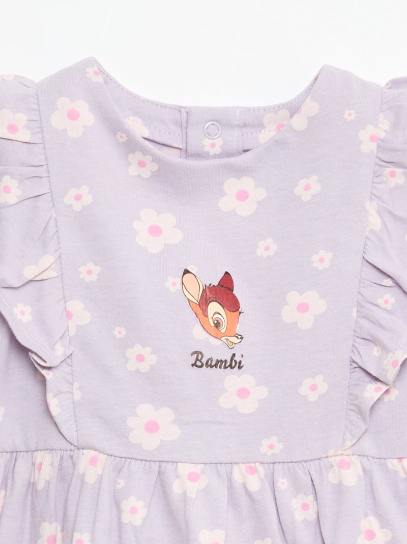 Vestito "Disney" con volant in cotone leggero Viola - Kiabi