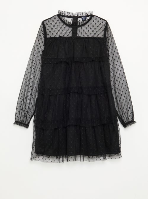 Vestito "Halloween" a maniche lunghe in plumetis con collo alto - Kiabi