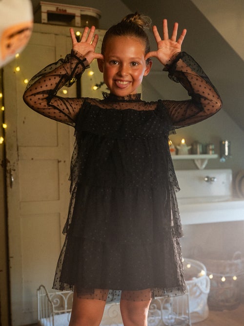 Vestito "Halloween" a maniche lunghe in plumetis con collo alto - Kiabi