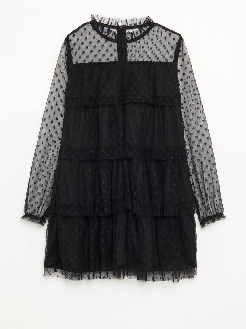 Vestito "Halloween" a maniche lunghe in plumetis con collo alto Nero - Kiabi