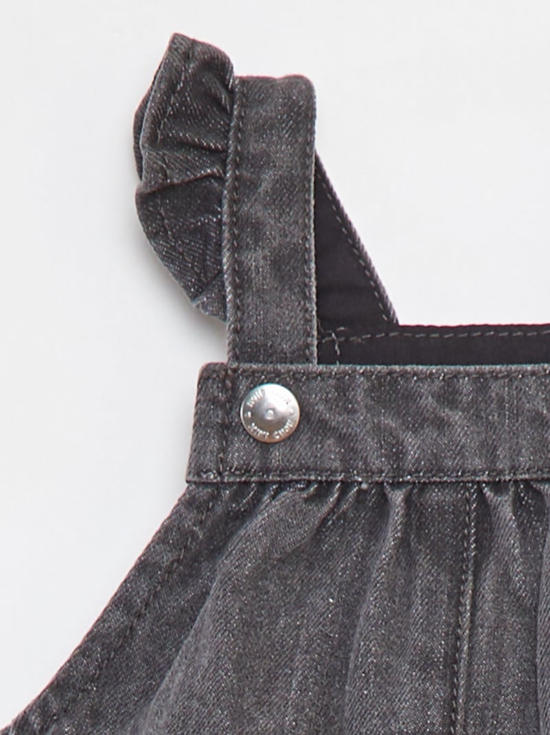 Vestito salopette in jeans Nero - Kiabi