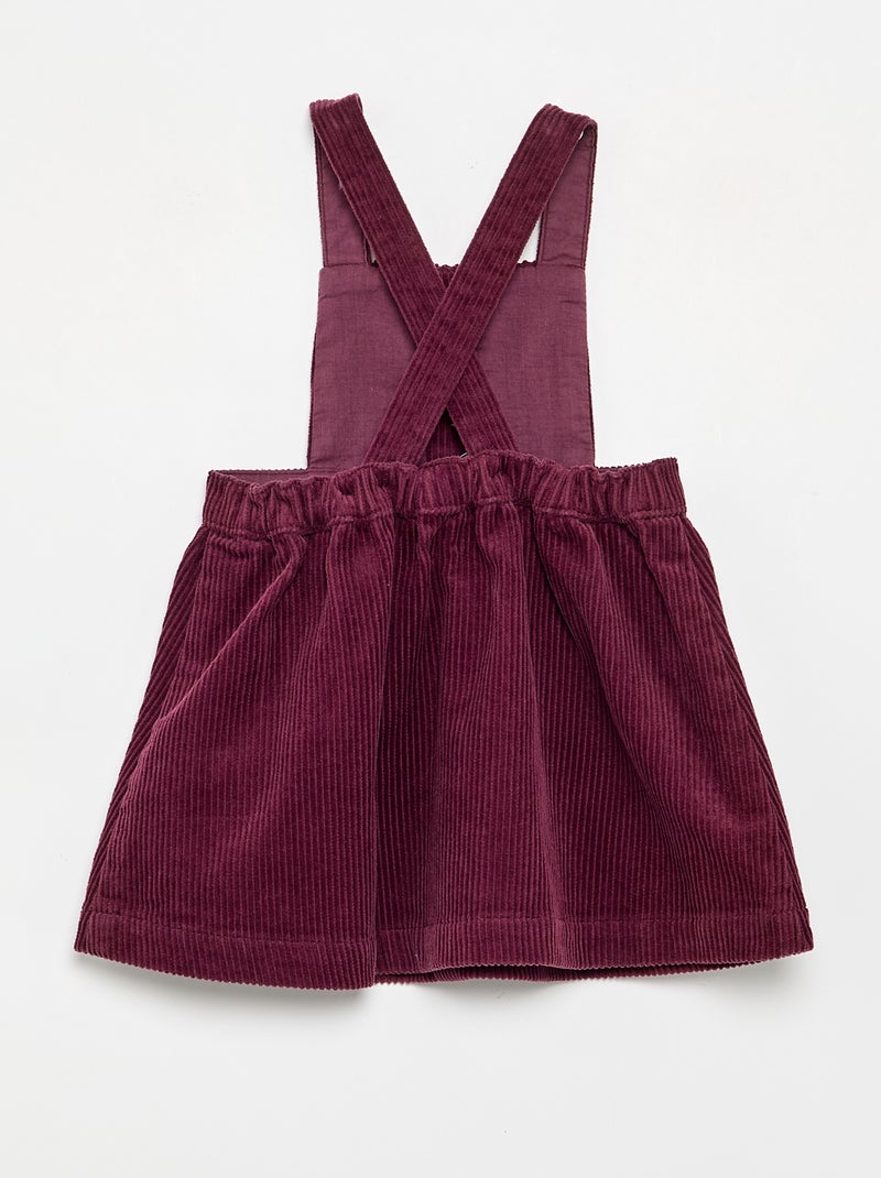 Vestito salopette in velluto a coste Viola - Kiabi