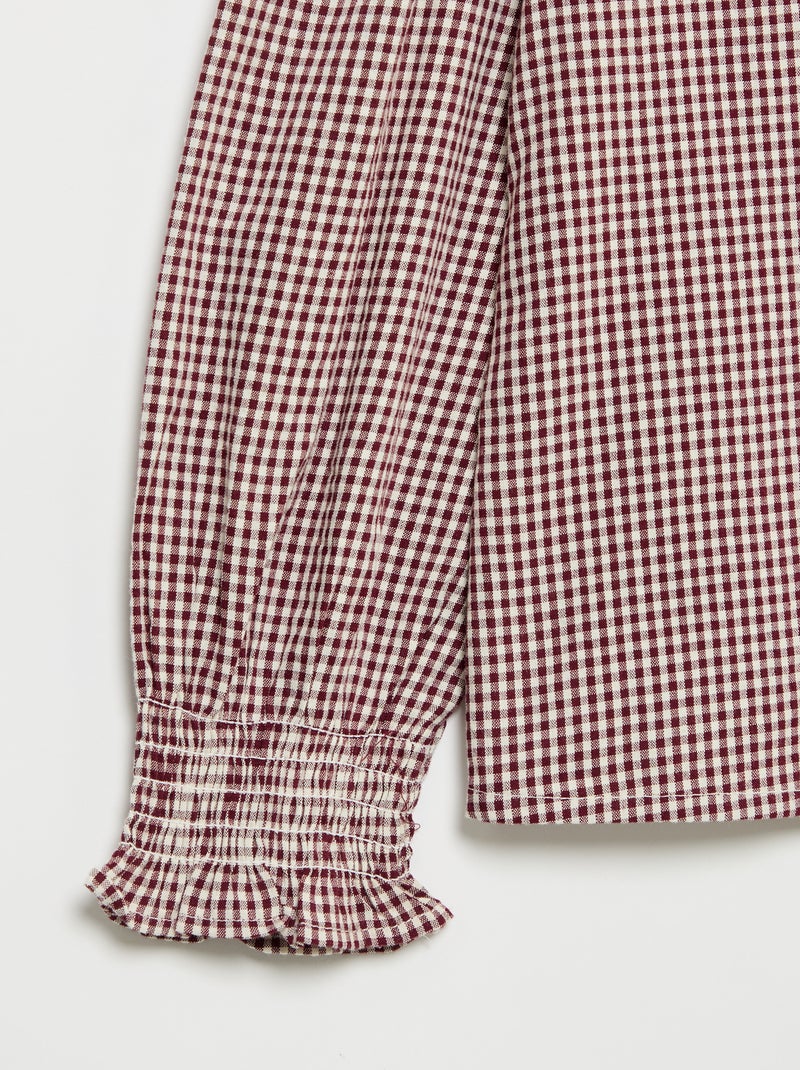 Vichy-Bluse mit Rüschen Rot - Kiabi