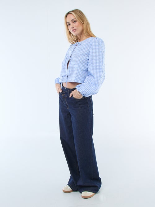 Vichy-Bluse mit Schleifen - Kiabi