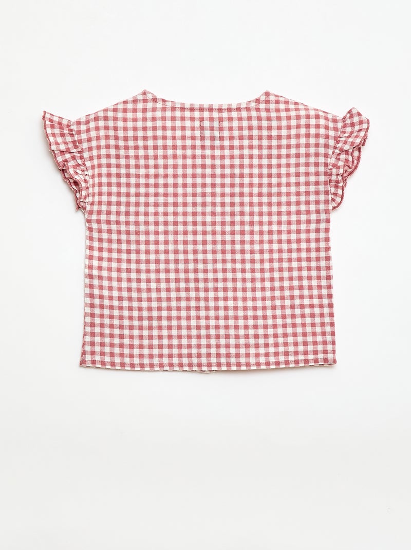 Vichy-Muster-Bluse Rosa - Kiabi