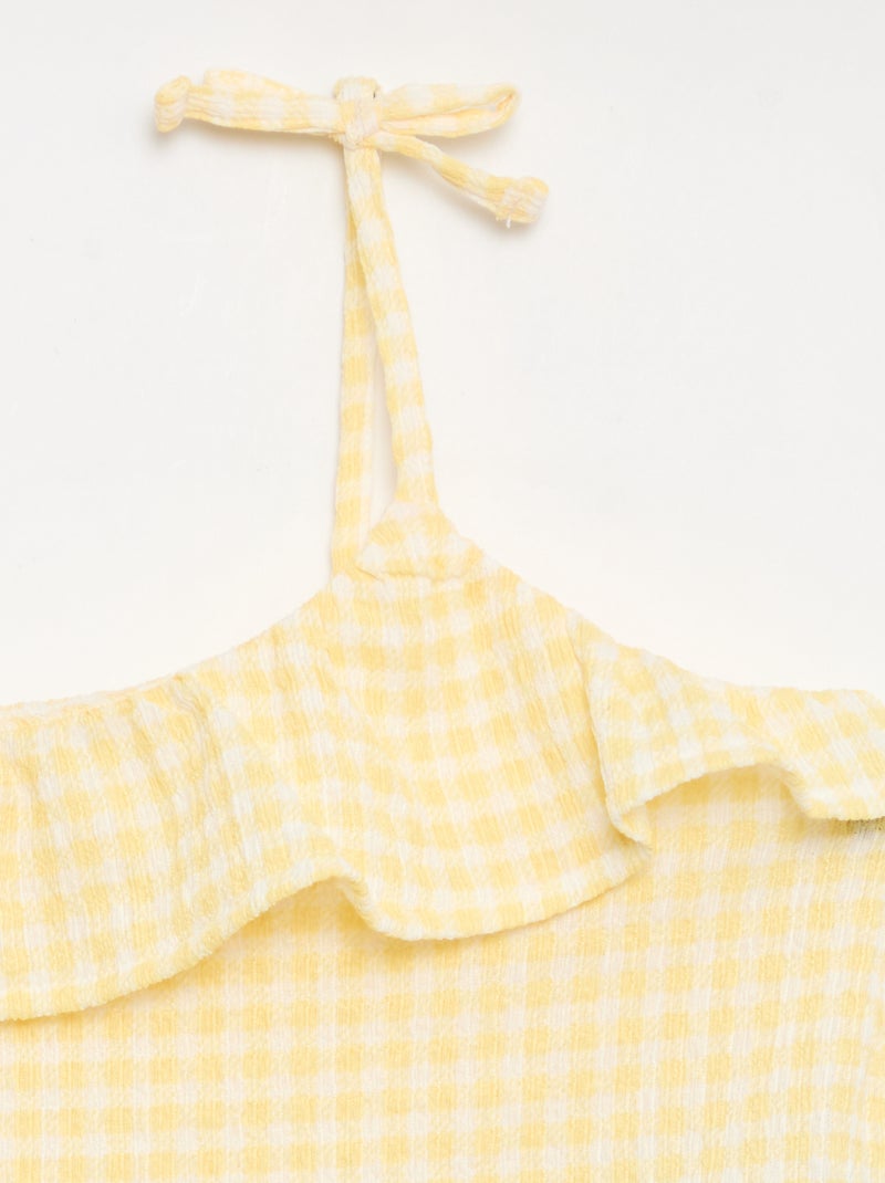 Vichy-Muster Kombi: Shorts + Trägertop – 2-teilig GELB - Kiabi