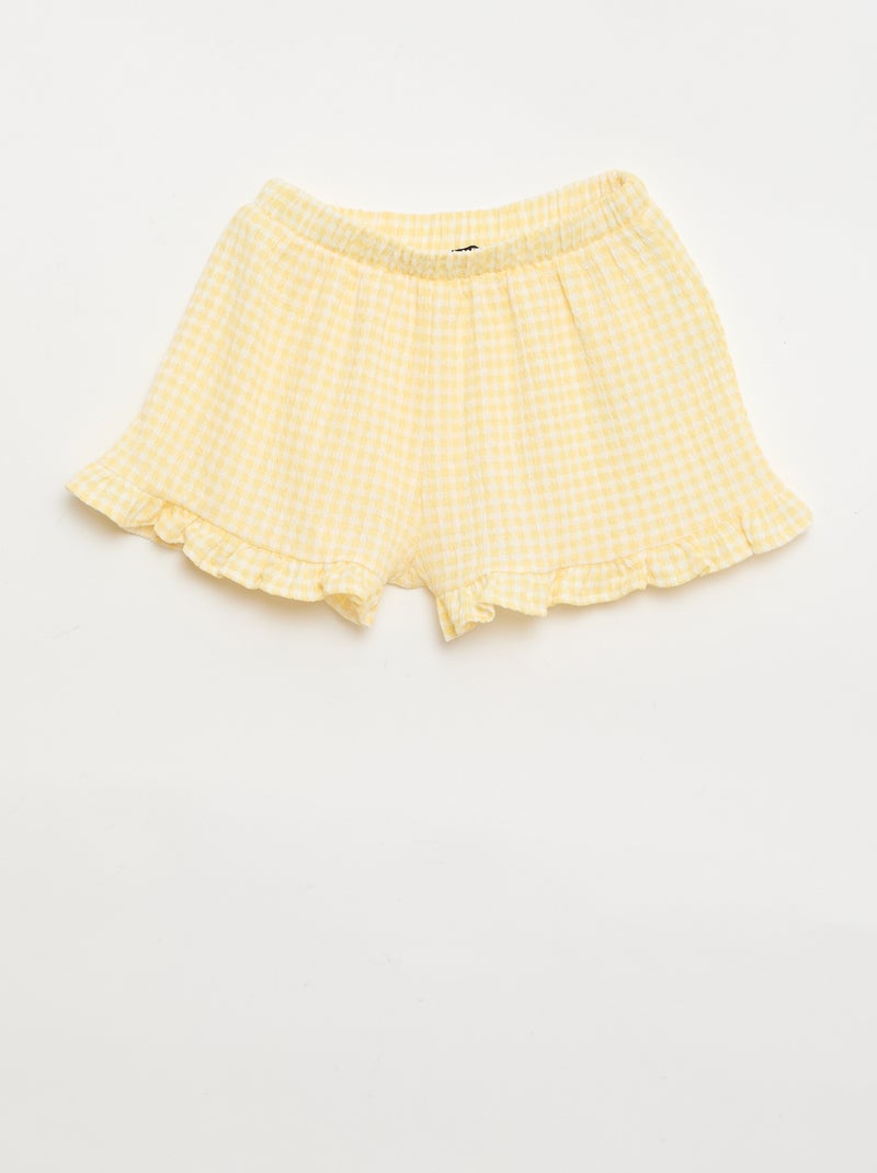 Vichy-Muster Kombi: Shorts + Trägertop – 2-teilig GELB - Kiabi