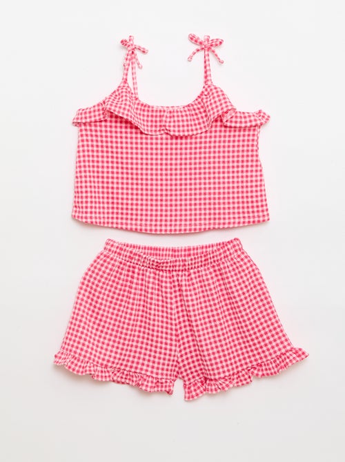 Vichy-Muster Kombi: Shorts + Trägertop – 2-teilig - Kiabi