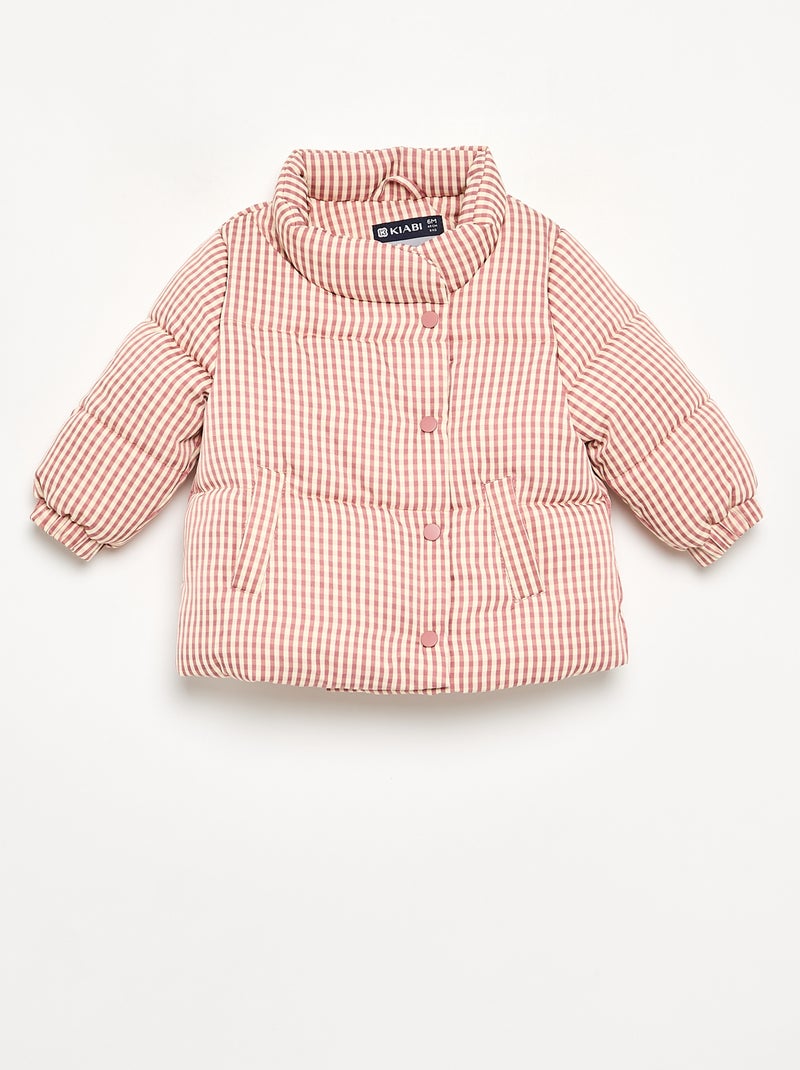 Vichy-Steppjacke mit Fleecefutter Rot - Kiabi