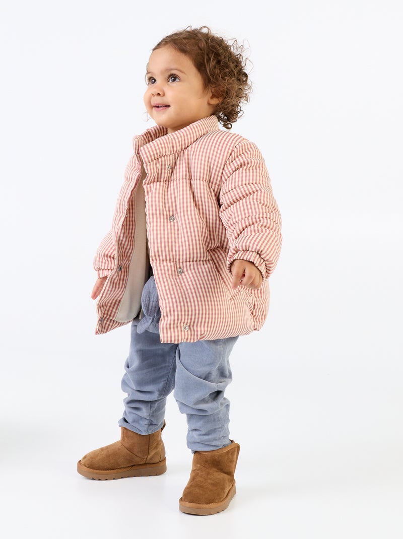 Vichy-Steppjacke mit Fleecefutter Rot - Kiabi