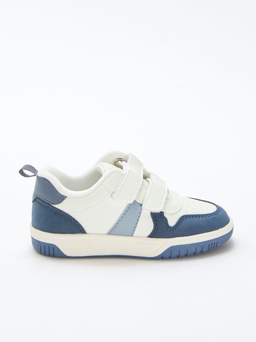 Vierfarbige Sneakers aus Kunstleder mit Klettverschluss - Kiabi