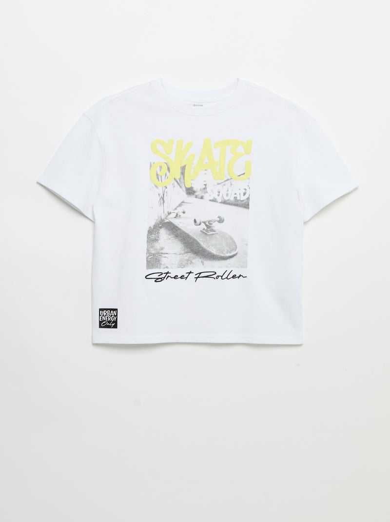 Vintage skate print short-sleeved T-shirt White - Kiabi