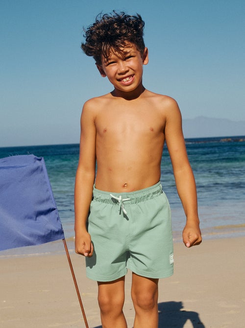 Waffle-Effect Swim Bermuda Shorts - Kiabi Waffle-Effect Swim Bermuda Shorts - Kiabi