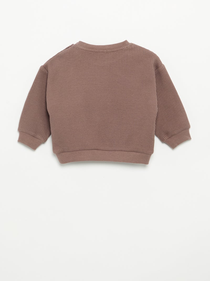 Waffle Knit Jogging Set - 2-Piece Brown - Kiabi