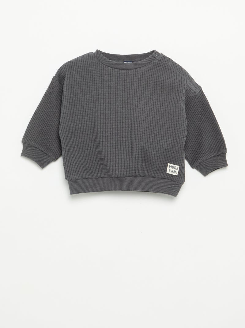 Waffle Knit Jogging Set - 2-Piece Grey - Kiabi
