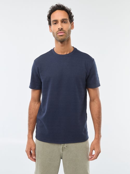 Waffle Knit Short-Sleeve T-Shirt - Kiabi