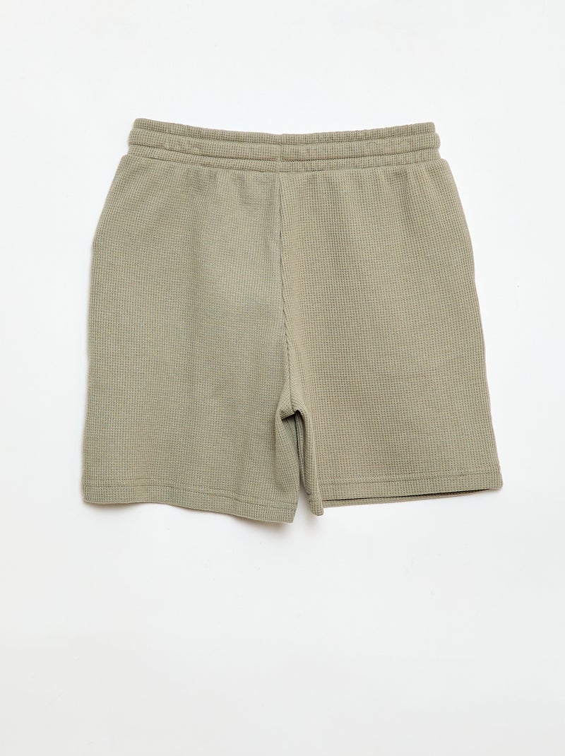 Waffle Knit Shorts Green - Kiabi