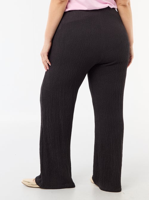 Waffle Knit Wide Leg Pants - Kiabi
