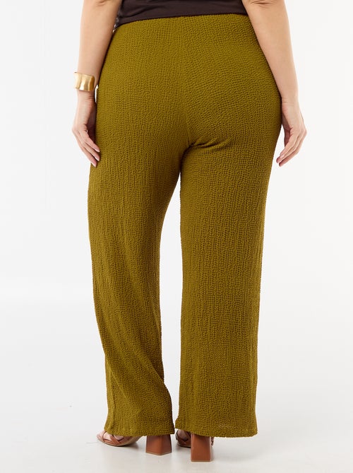 Waffle Knit Wide Leg Pants - Kiabi