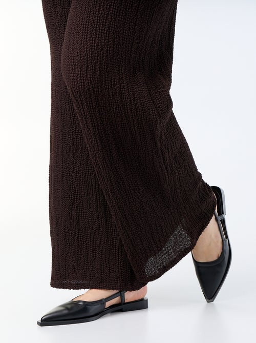 Waffle Knit Wide Leg Pants - Kiabi