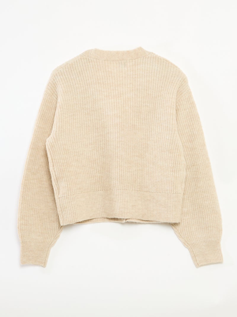 Warm Cardigan with Magnetic Buttons - Easy-Wear Collection Beige - Kiabi