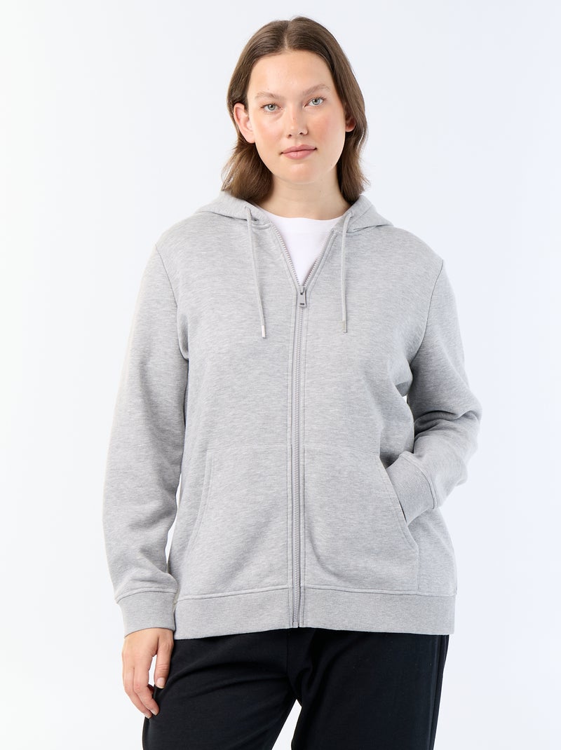 Warm Fleece Hooded Sweatshirt Grey - Kiabi