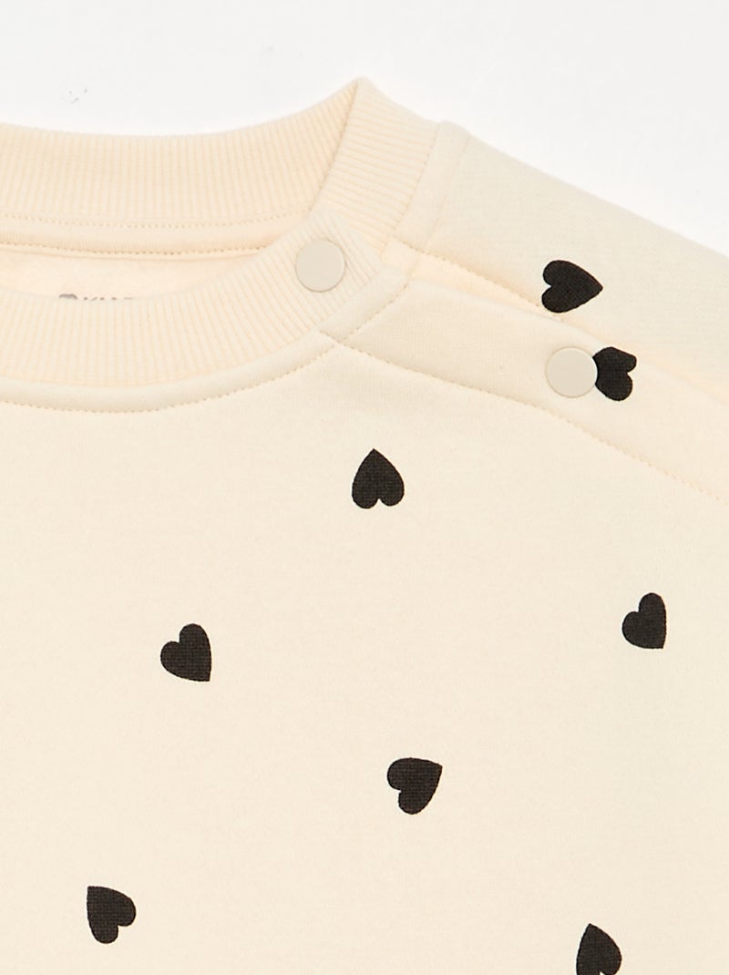 Warm Fleece Sweatshirt - Easy-Dressing Collection Beige - Kiabi