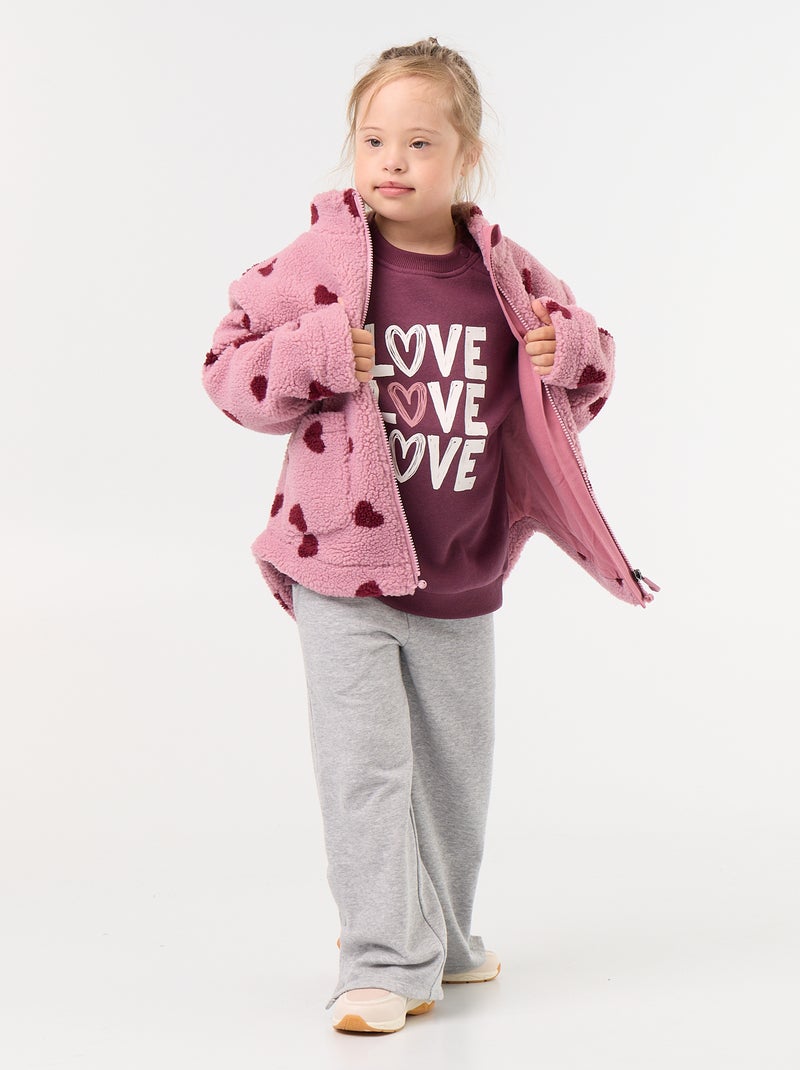 Warm Fleece Sweatshirt - Easy-Dressing Collection Red - Kiabi