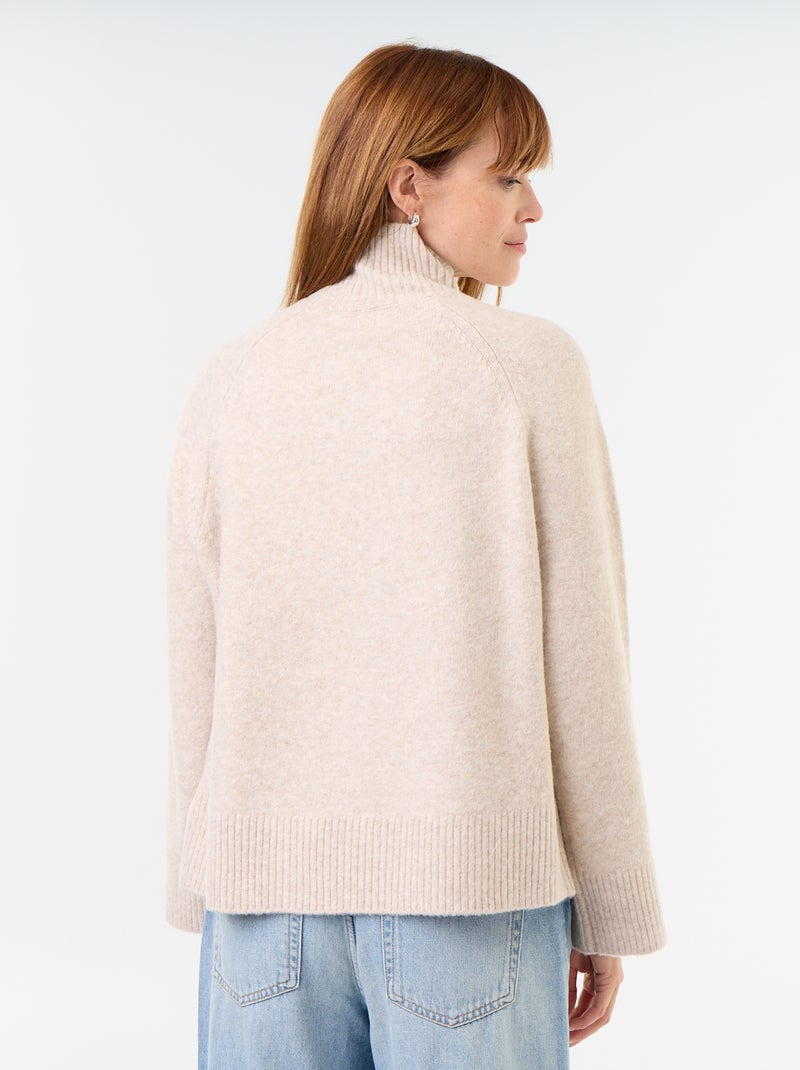 Warm high-neck sweater Beige - Kiabi
