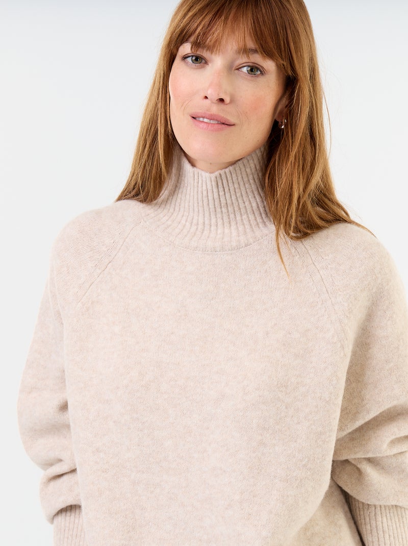 Warm high-neck sweater Beige - Kiabi