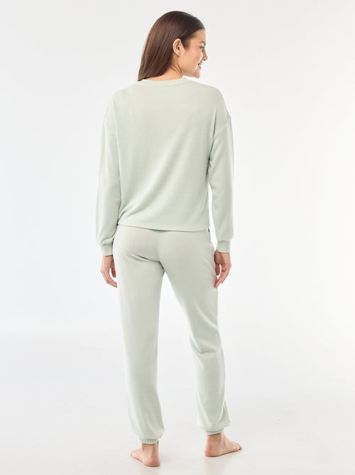 Warm Knit Long Pajamas - 2 Piece Set - Kiabi