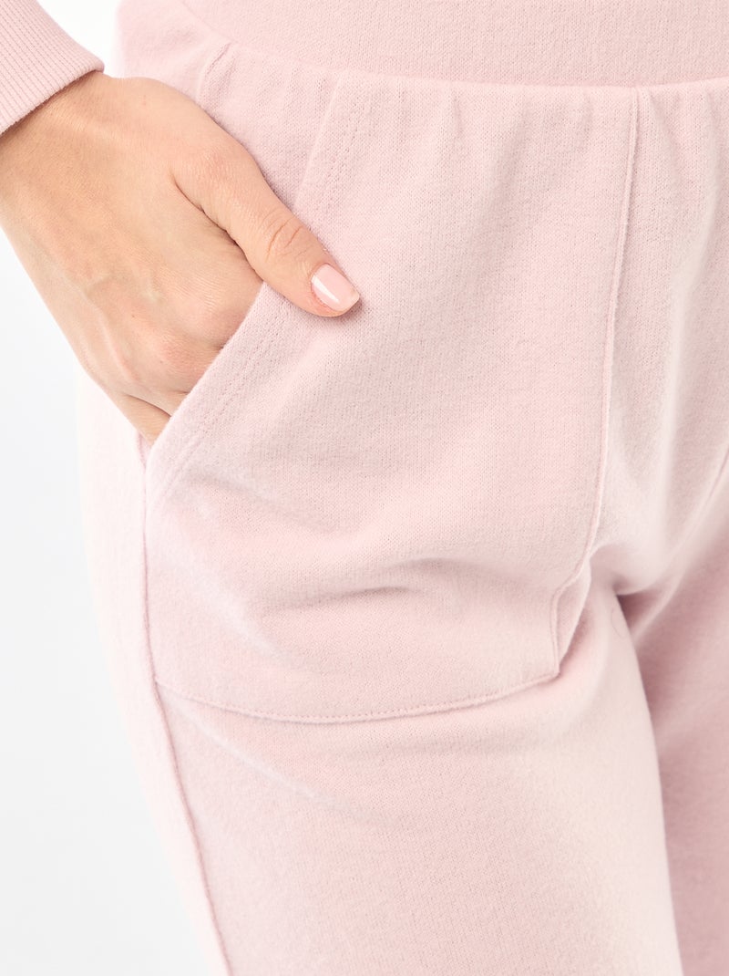 Warm Knit Long Pajamas - 2 Piece Set Purple - Kiabi