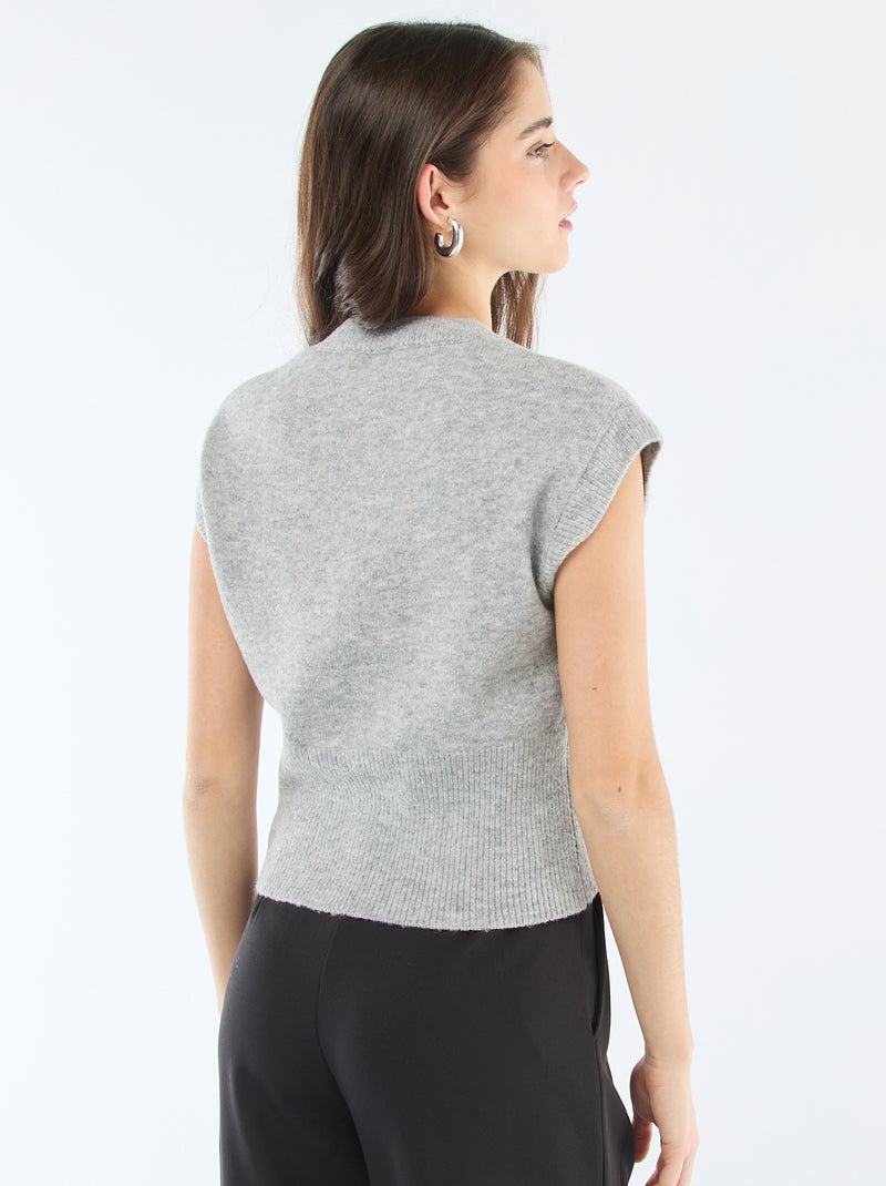 Warm knit tank top Grey - Kiabi