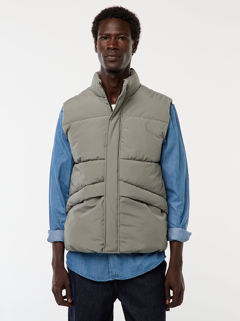 Warm Sleeveless Padded Jacket Khaki - Kiabi