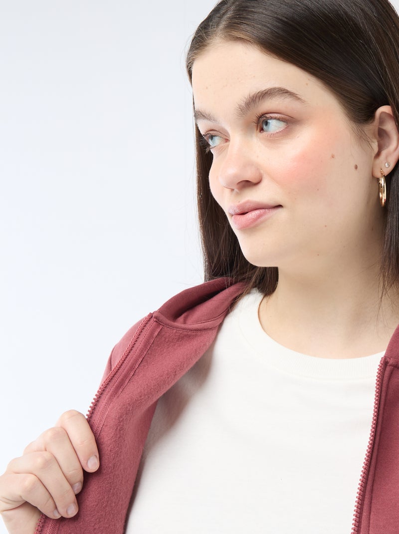 Warm sweatshirt fabric hoodie Red - Kiabi