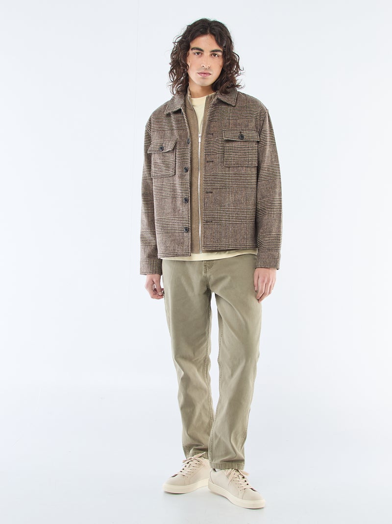 Warm Zip-Up High Neck Vest Brown - Kiabi
