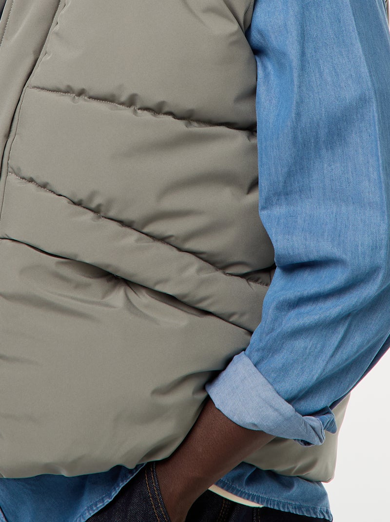 Warme ärmellose Steppweste Khaki - Kiabi