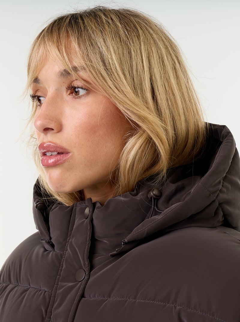 Warme Steppjacke mit Samt-Effekt Marron - Kiabi