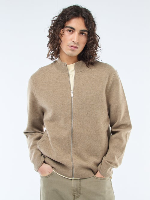 Warme Strickjacke mit Stehkragen und Reissverschluss - Kiabi