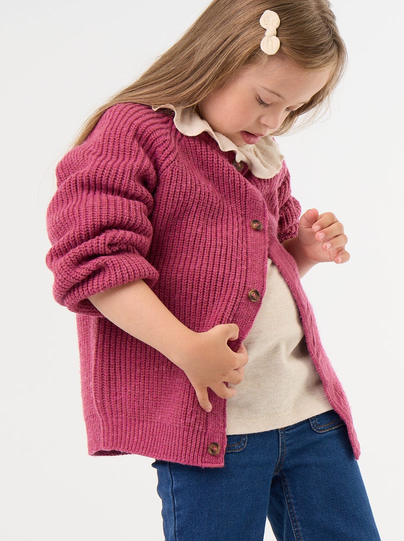 Warme Strickweste – Kollektion "einfach anzuziehen" Lila - Kiabi