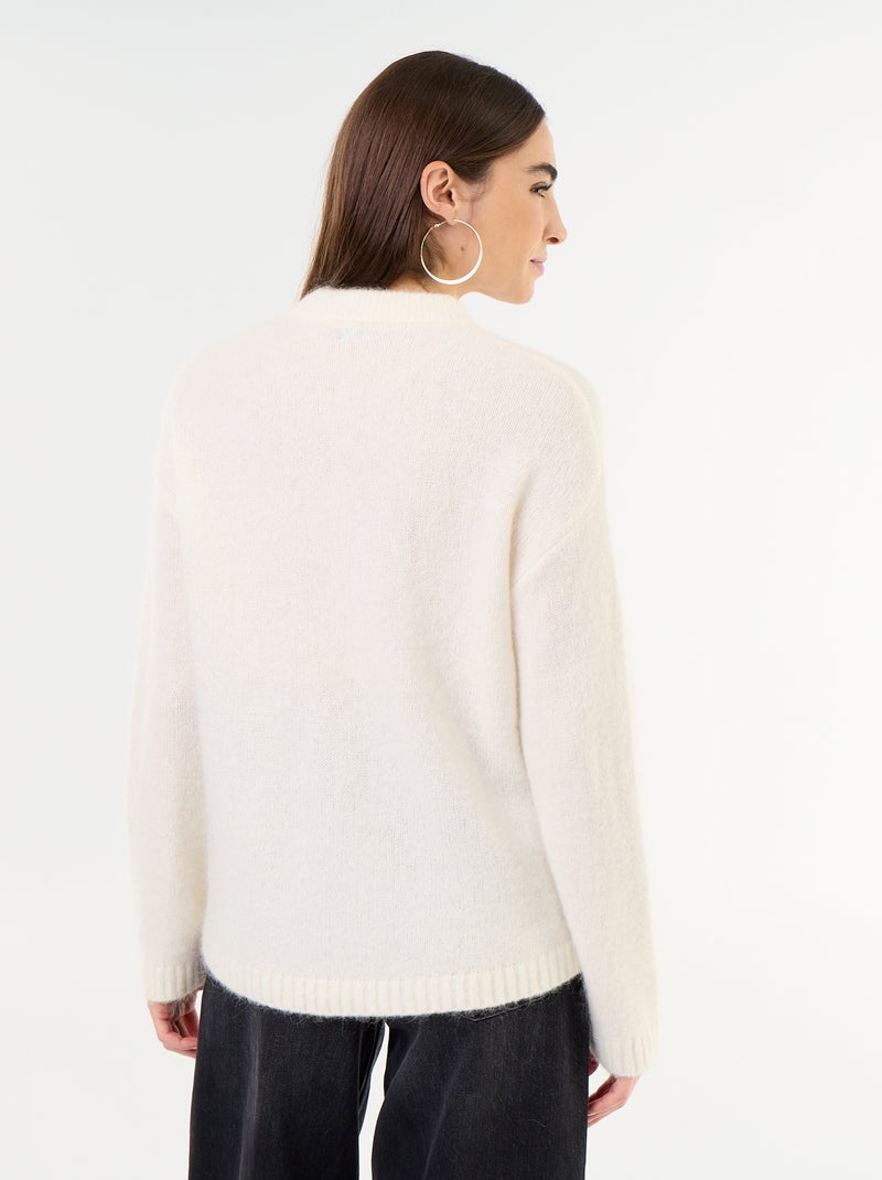 Warmer Mohair-Pullover mit Rundhalsausschnitt Beige - Kiabi