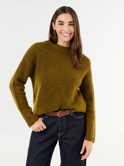 Warmer Mohair-Pullover mit Rundhalsausschnitt - Kiabi