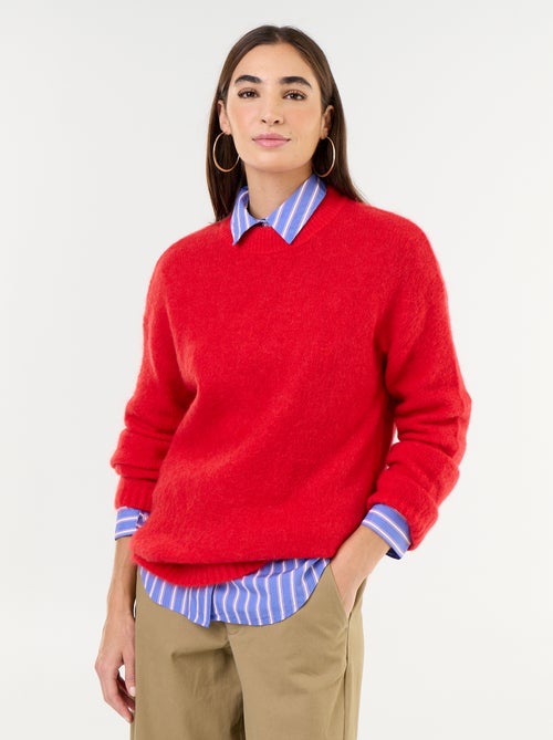 Warmer Mohair-Pullover mit Rundhalsausschnitt - Kiabi