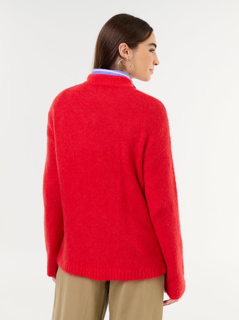 Warmer Mohair-Pullover mit Rundhalsausschnitt Rot - Kiabi