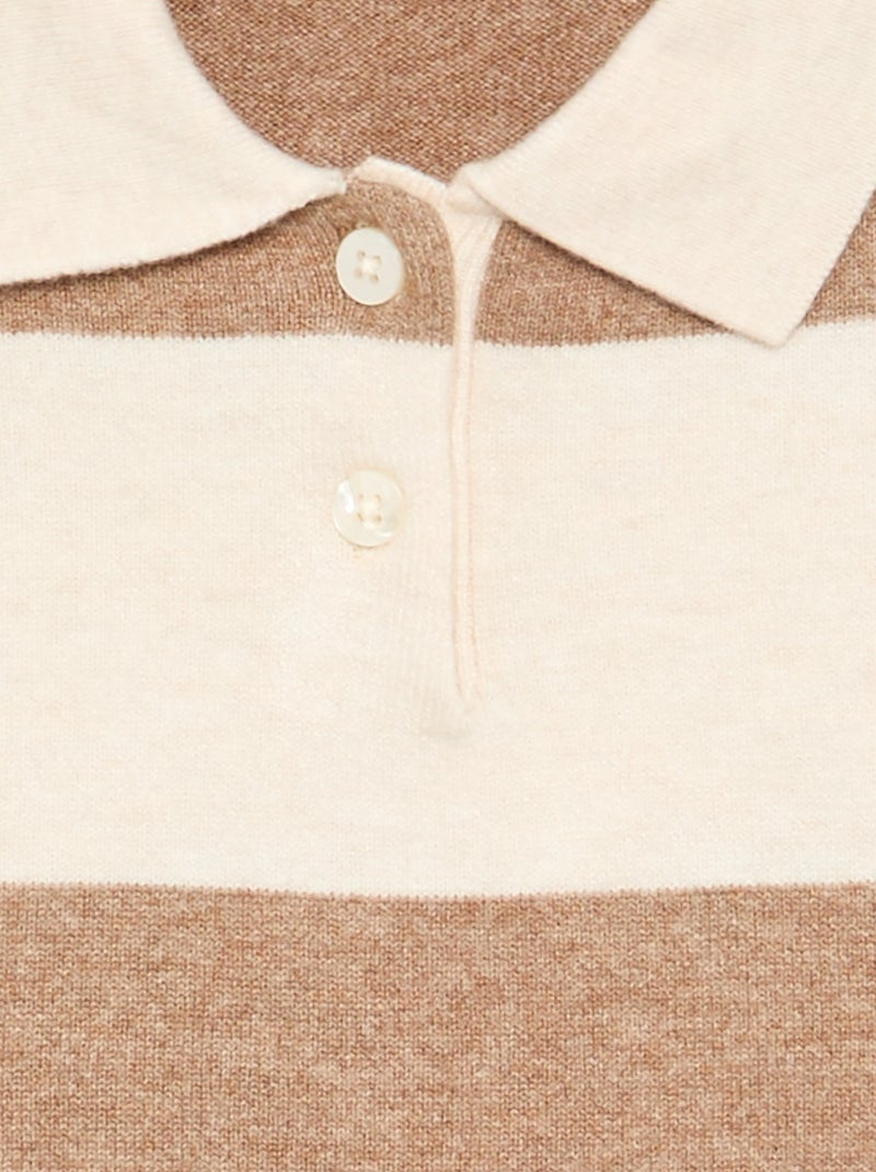 Warmer Pullover im Polo-Stil Beige - Kiabi