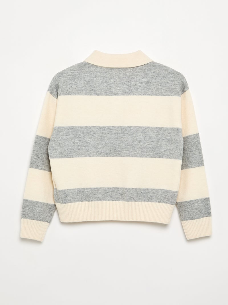 Warmer Pullover im Polo-Stil Grau - Kiabi