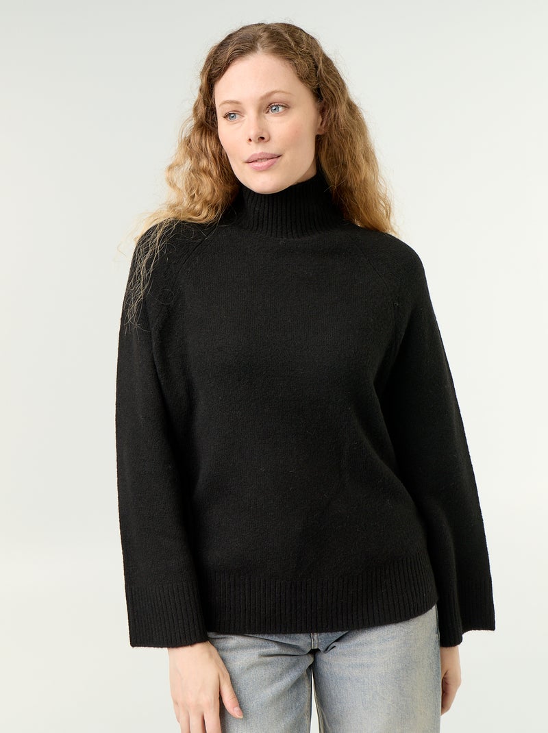 Warmer Rollkragenpullover Schwarz - Kiabi