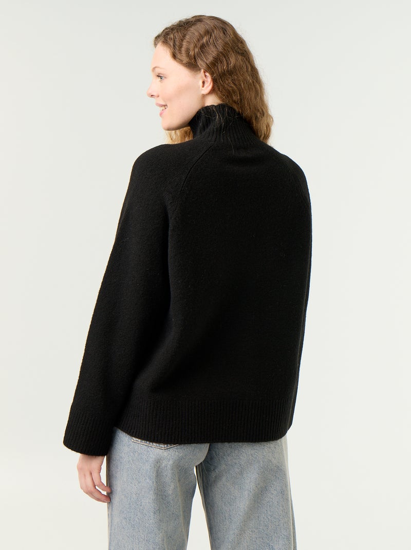 Warmer Rollkragenpullover Schwarz - Kiabi
